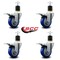 Service Caster 3.5'' Blue Poly Swivel 1-7/8'' Expanding Stem Caster Set Total Lock Brake, 4PK SCC-EXTTL20S3514-PPUB-BLUE-178-4 - alternate 4